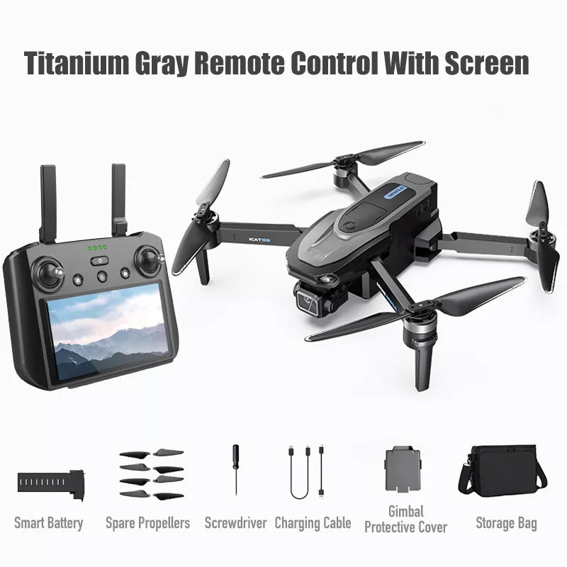 SMRC S840 PRO 8K Drone Titanium Gray 3-Axis Gimbal EIS Camera Intelligent Obstacle Avoidance 5G GPS Quadcopter with Screen Remote Control