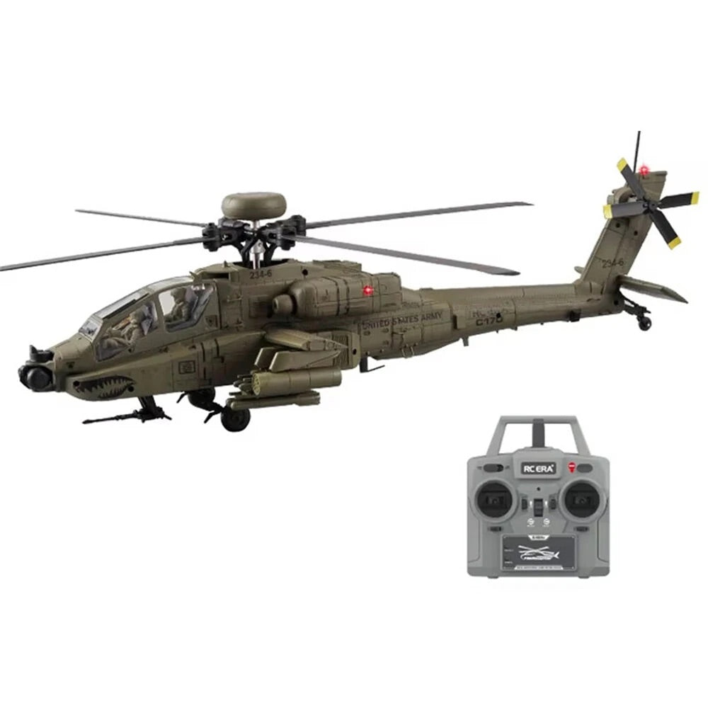RC ERA C170 AH-64D Apache RC Helicopter 6CH 6G 1:48 Scale Altitude Hold Optical Flow Positioning Flybarless Helicopter