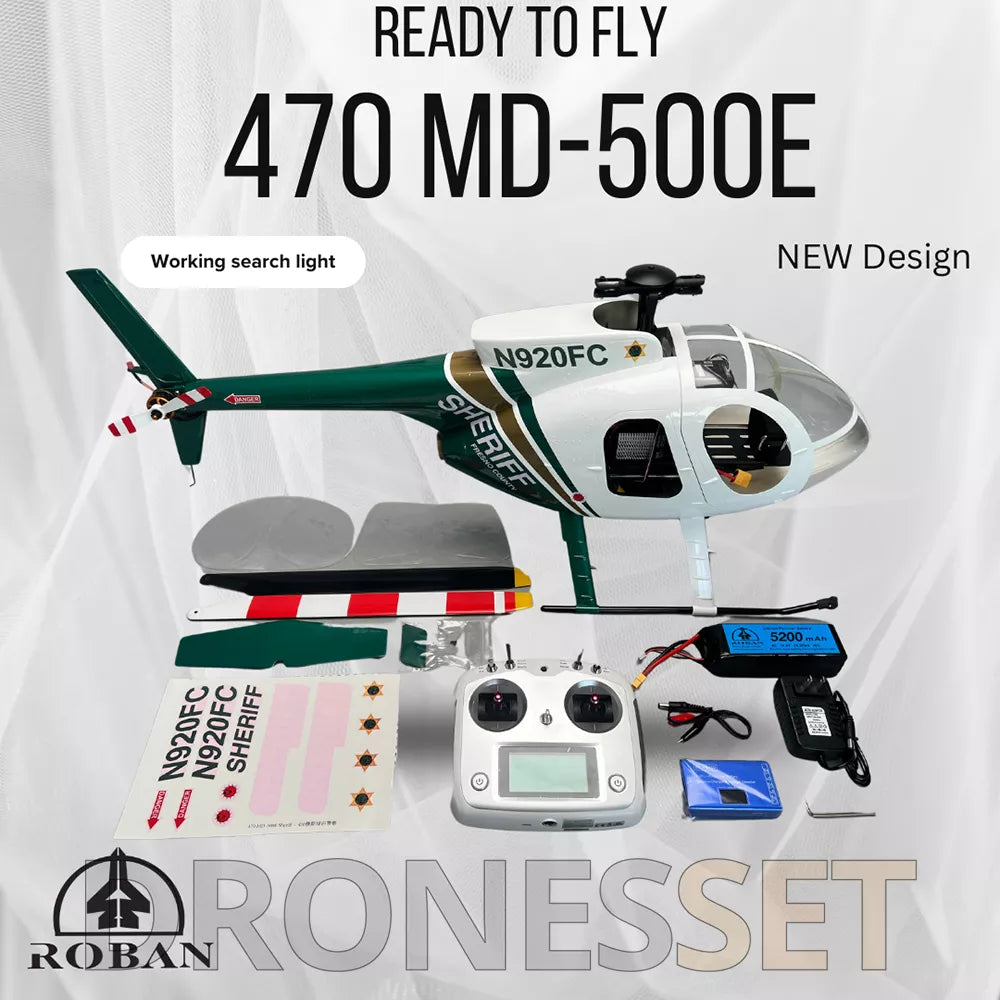 ROBAN 470 Class MD-500E Bird Helicopter GPS X2 Flight Control System LED Lighting System PNP/RTF Version RC Helicopter
