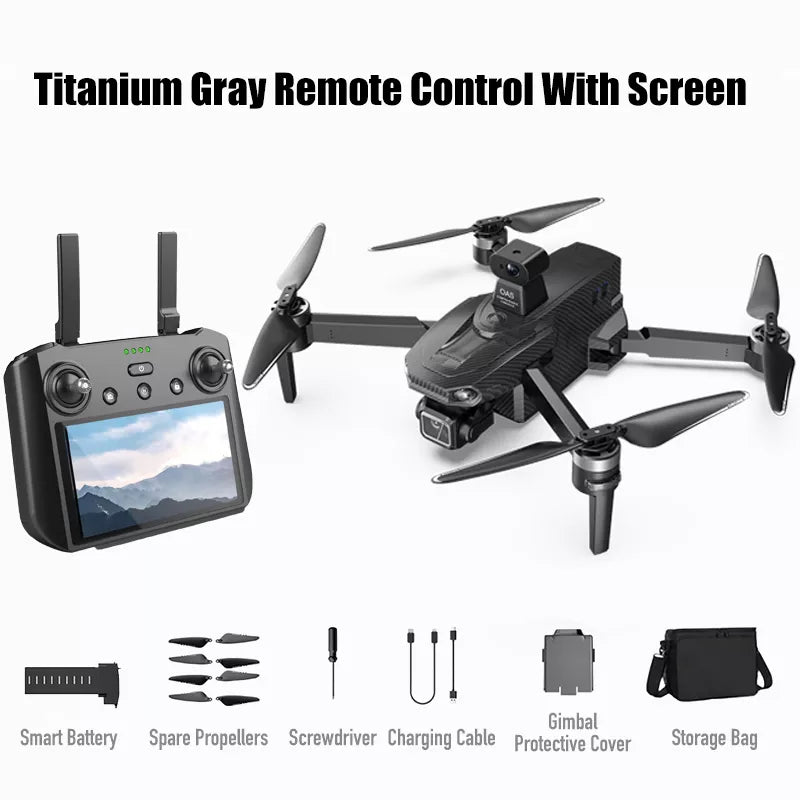 SMRC S840 PRO 8K Drone Carbon Fiber 3-Axis Gimbal EIS Camera Intelligent Obstacle Avoidance 5G GPS Quadcopter with Screen Remote Control