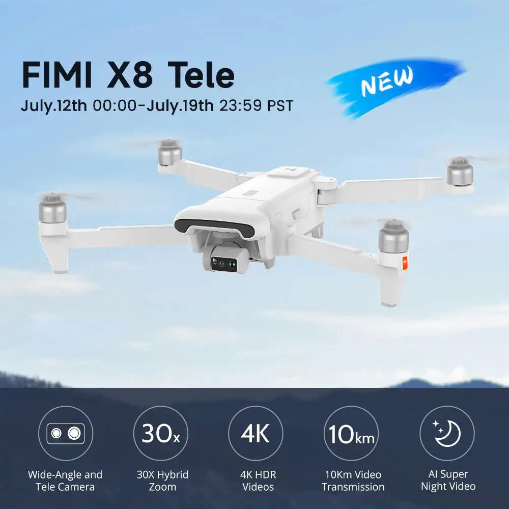 FIMI X8 TELE 3-Axis Gimbal 4K Drone HDR 48MP 30x Camera GPS 10KM Professional aerial photography Quadcopter