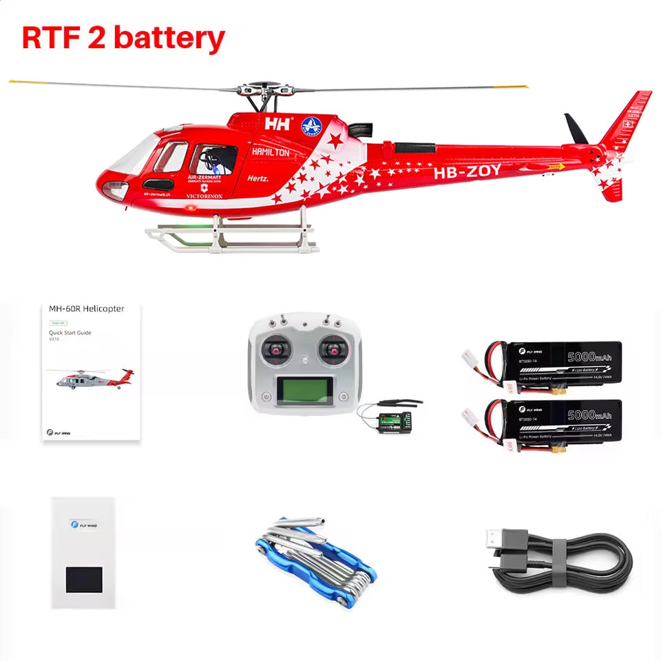 FLYWING AS350 470 Class RC Helicopter ACE Flight Control 6CH GPS Helicopter LED Light RTF Helicopter