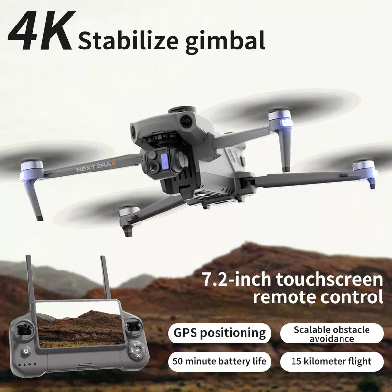 SMRC P7 MAX V2 Upgraded 8K Drone 3-Axis Gimbal Intelligent Obstacle Avoidance 5G GPS Large size Quadcopter with Screen Remote Control