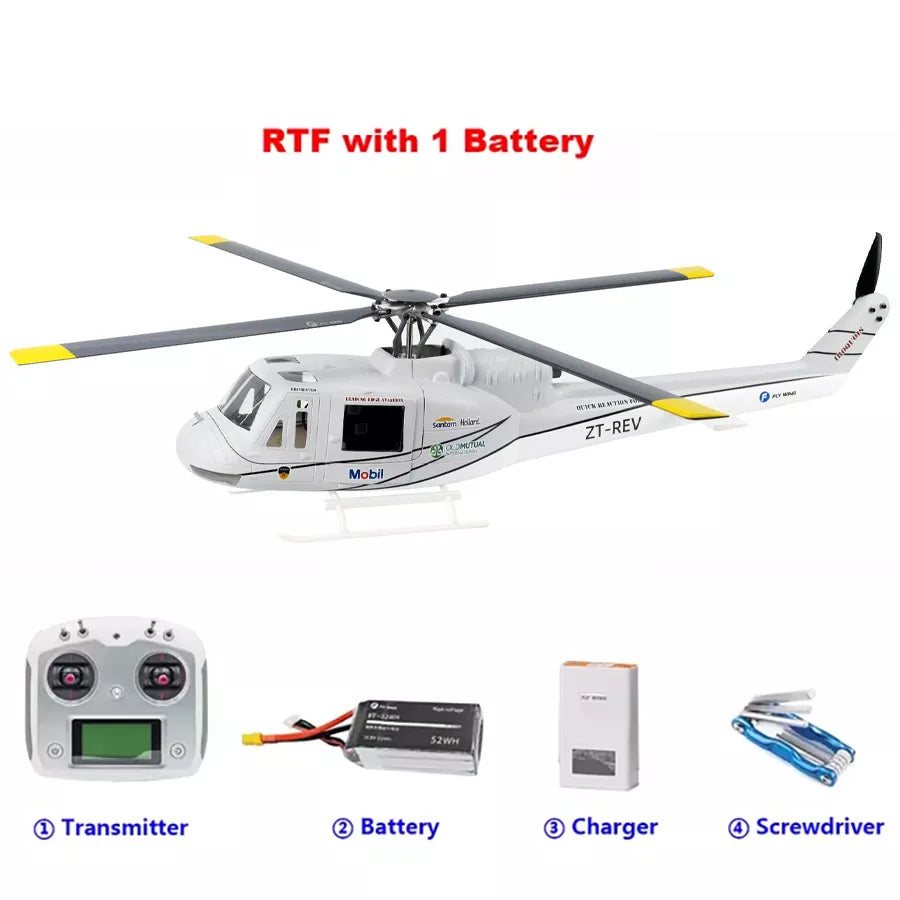 FLYWING Huey UH-1 V4 450L RC Helicopter 6CH GPS Stabilized Altitude Hold Helicopter RTF Upgraded ACE flight control System