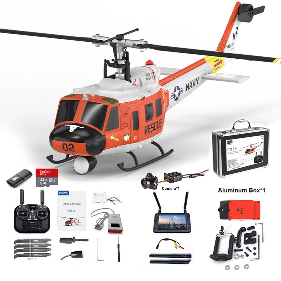 YUXIANG F07H Huey UH-1D NAVY Rescue Scale RC Helicopter GPS Optical Flow Positioning Intelligent Altitude Hold Helicopter