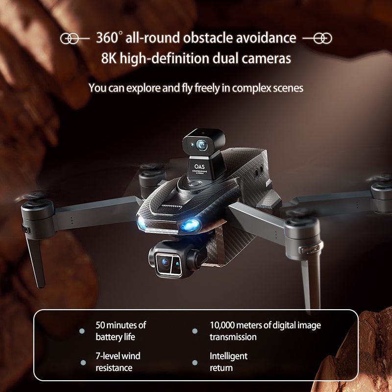 SMRC S840 PRO 8K Drone Carbon Fiber 3-Axis Gimbal EIS Camera Intelligent Obstacle Avoidance 5G GPS Quadcopter with Screen Remote Control