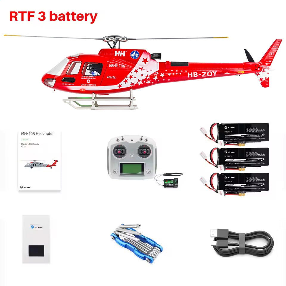 FLYWING AS350 470 Class RC Helicopter ACE Flight Control 6CH GPS Helicopter LED Light RTF Helicopter