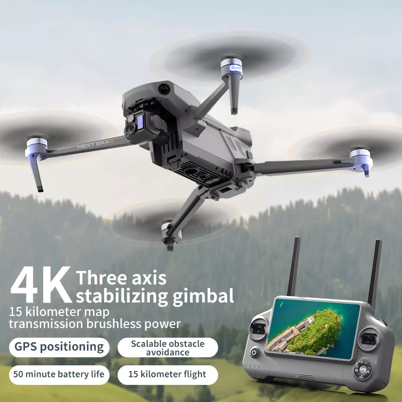 SMRC P7 MAX V2 Upgraded 8K Drone 3-Axis Gimbal Intelligent Obstacle Avoidance 5G GPS Large size Quadcopter with Screen Remote Control