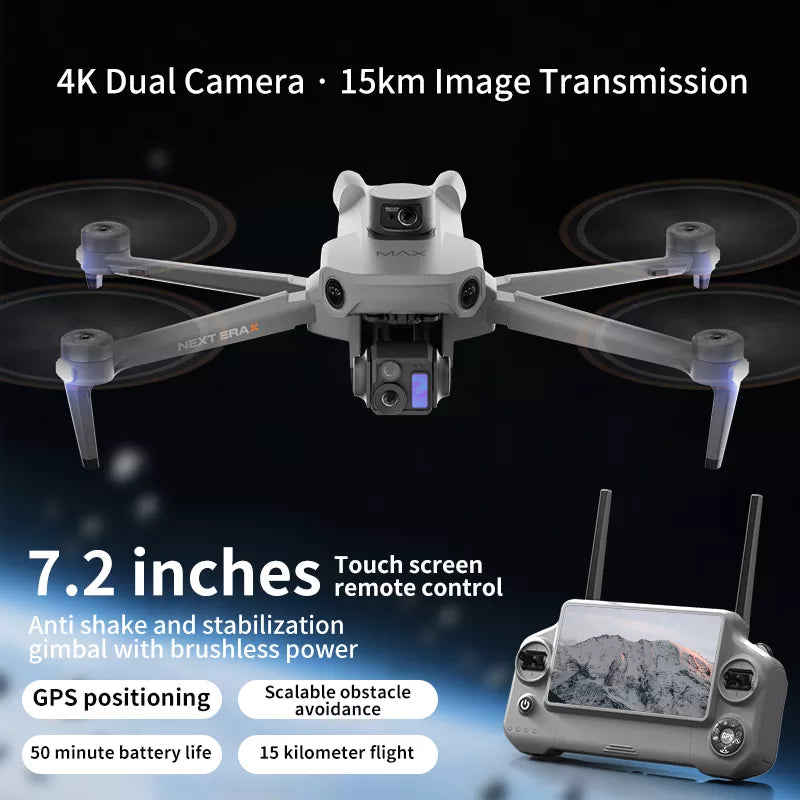 SMRC P7 MAX V2 Upgraded 8K Drone 3-Axis Gimbal Intelligent Obstacle Avoidance 5G GPS Large size Quadcopter with Screen Remote Control