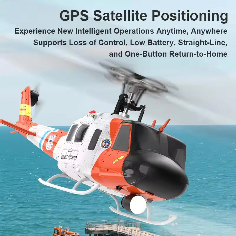 YUXIANG F07S Huey UH-1D RC Helicopter Coast Guard Scale GPS Intelligent Control System