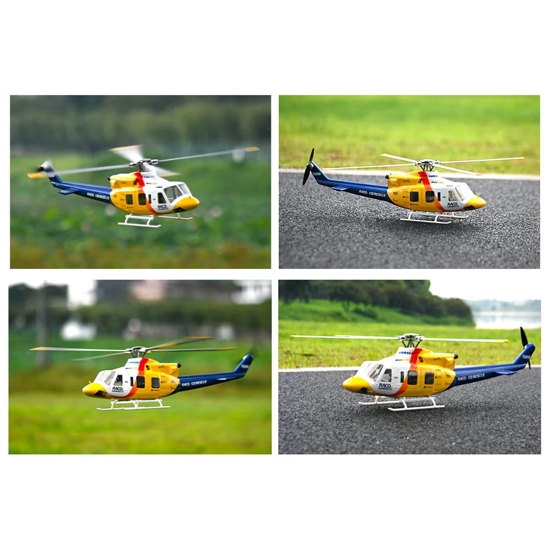 FLYWING Bell 412 V4 470L Military Rescue RC Helicopter Upgraded ACE flight control System RTF Helicopter