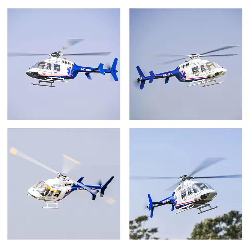 FLYWING Bell407 407 Scale RC Helicopter ACE Flight Control 6CH GPS Helicopter LED Light RTF