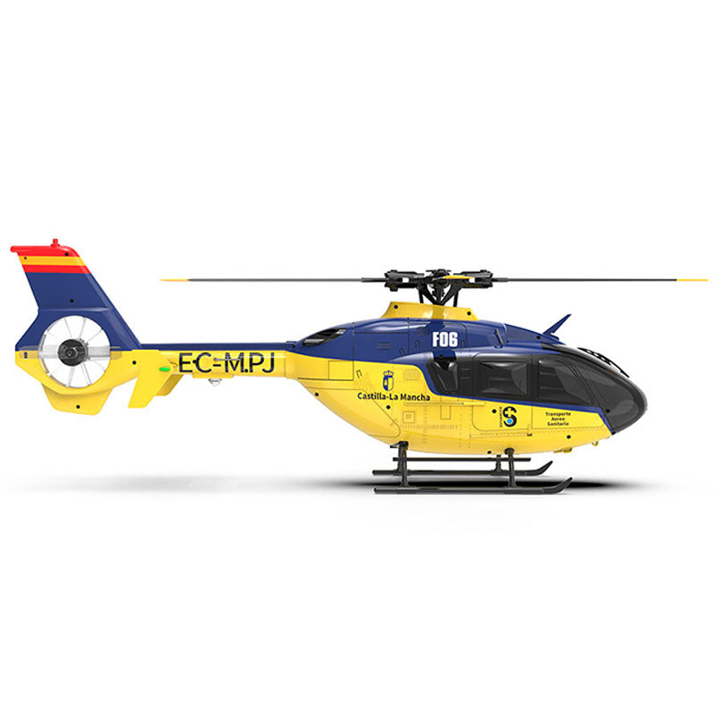 YXZNRC F06 EC135 2.4G 6CH RC Helicopter RTF Direct Drive Dual Brushless One Key 3D Roll Flybarless 1:36 Scale Helicopter toy