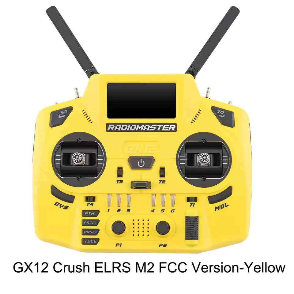 Radiomaster GX12 Crush 1000HZ 3D Digital CNC Hall Gimbal Dual Band Antenna Gemini XROSSBAND EXpressLRS Dopamine Radio Controller