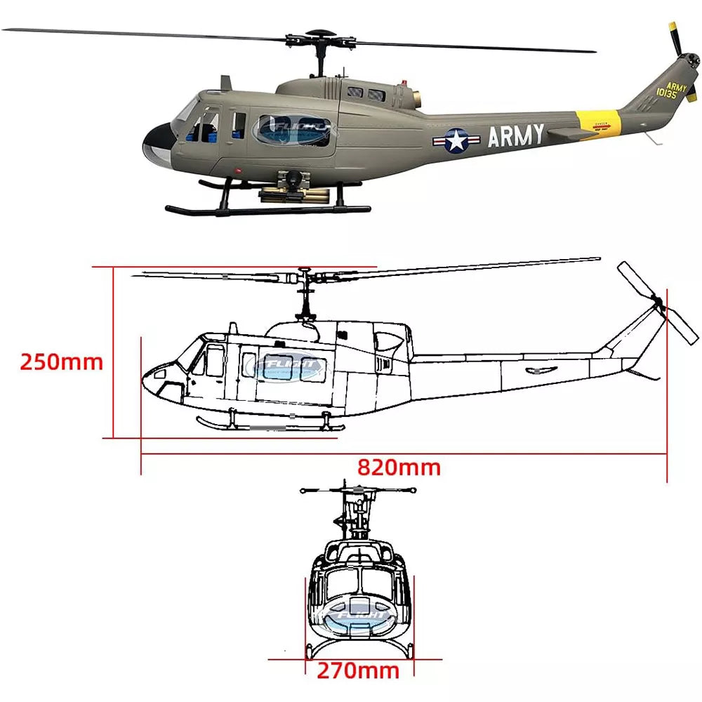 ROBAN 470 Class UH-1D RC Helicopter GPS X2 Flight Control System LED Lighting System PNP/RTF Version Helicopter