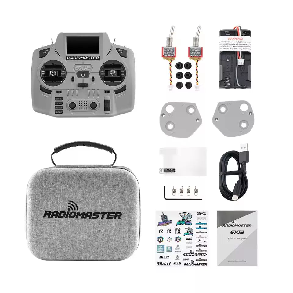 Radiomaster GX12 Crush 1000HZ 3D Digital CNC Hall Gimbal Dual Band Antenna Gemini XROSSBAND EXpressLRS Dopamine Radio Controller