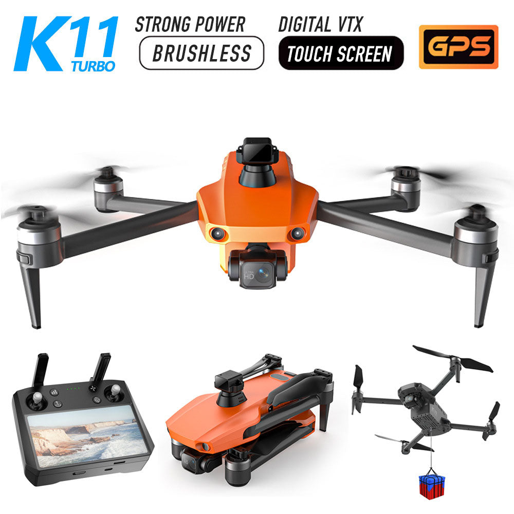 K11 Turbo 8K Drone 3-Axis Gimbal GPS 5G WiFi Brushless 6KM FPV RC Quadcopter Upgraded Remote Control with Touch Screen