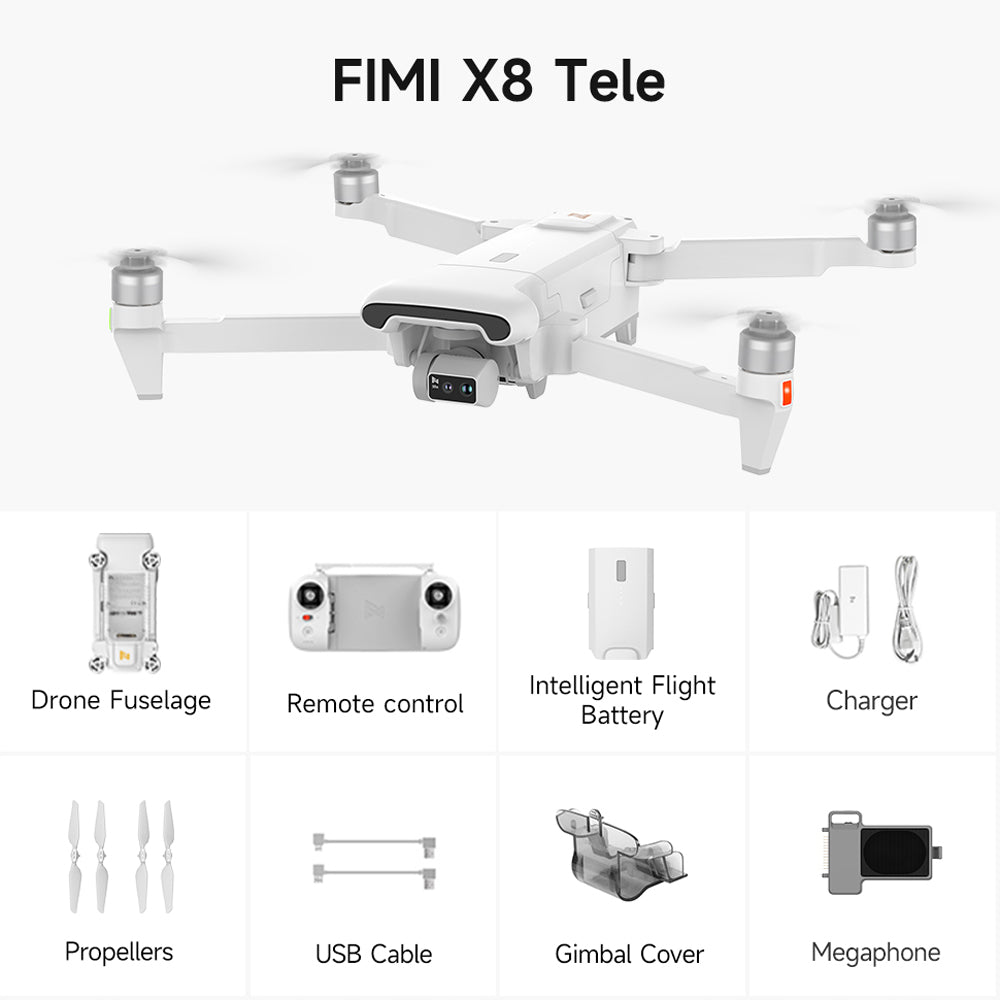 FIMI X8 TELE 3-Axis Gimbal 4K Drone HDR 48MP 30x Camera GPS 10KM Professional aerial photography Quadcopter