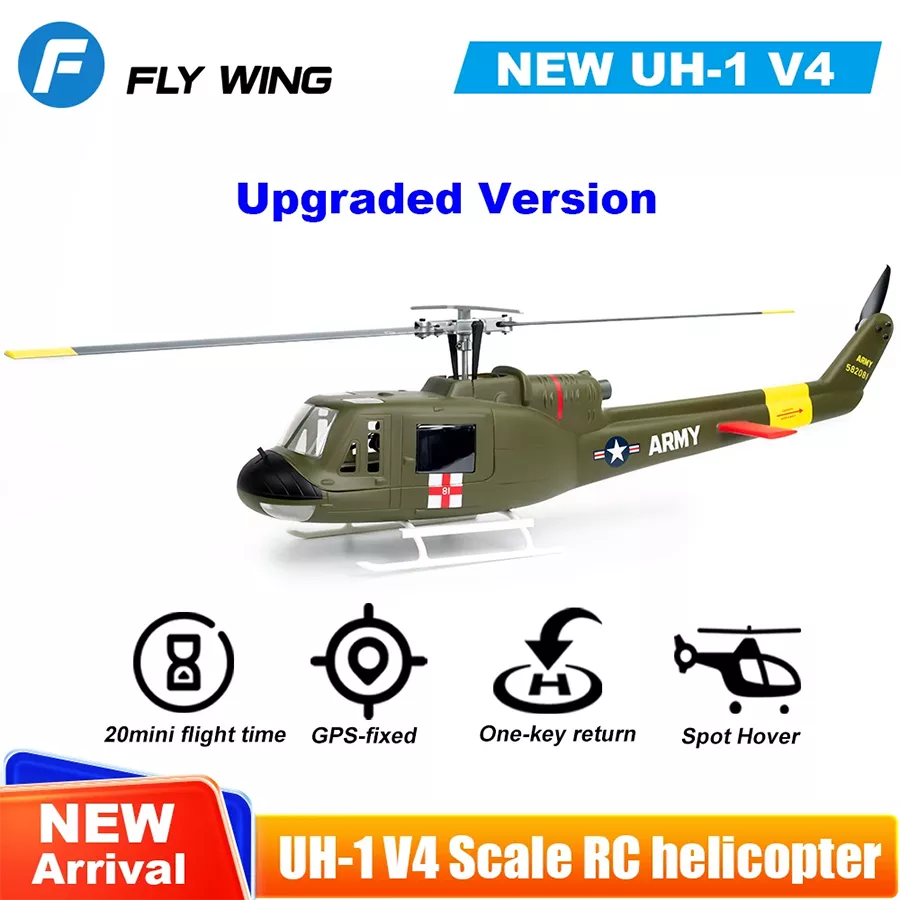 FLYWING UH1 V4 Upgrade Version Class 450L 6CH Brushless GPS Stabilized Altitude Hold RC Helicopter PNP/RTF H1 Flight Controller