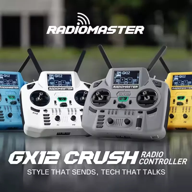 Radiomaster GX12 Crush 1000HZ 3D Digital CNC Hall Gimbal Dual Band Antenna Gemini XROSSBAND EXpressLRS Dopamine Radio Controller