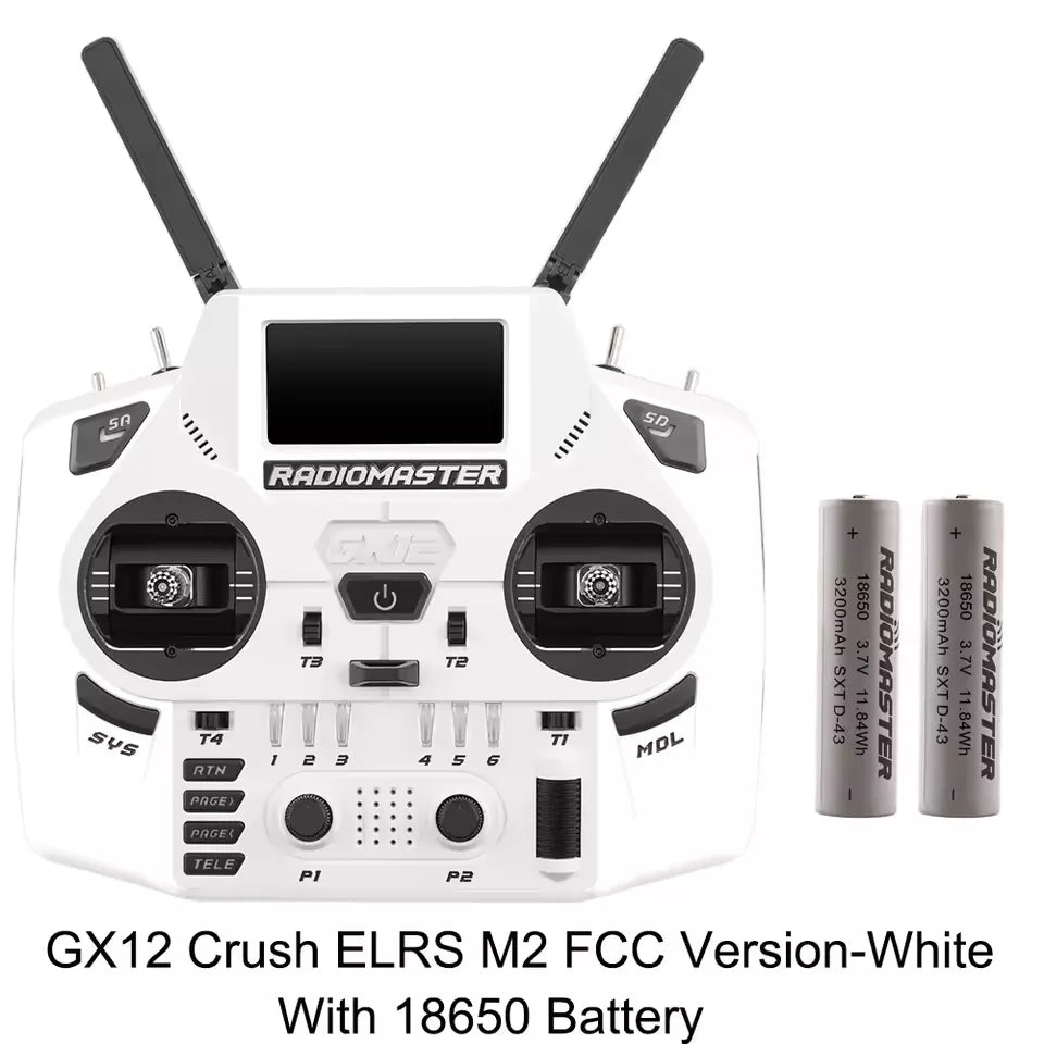 Radiomaster GX12 Crush 1000HZ 3D Digital CNC Hall Gimbal Dual Band Antenna Gemini XROSSBAND EXpressLRS Dopamine Radio Controller