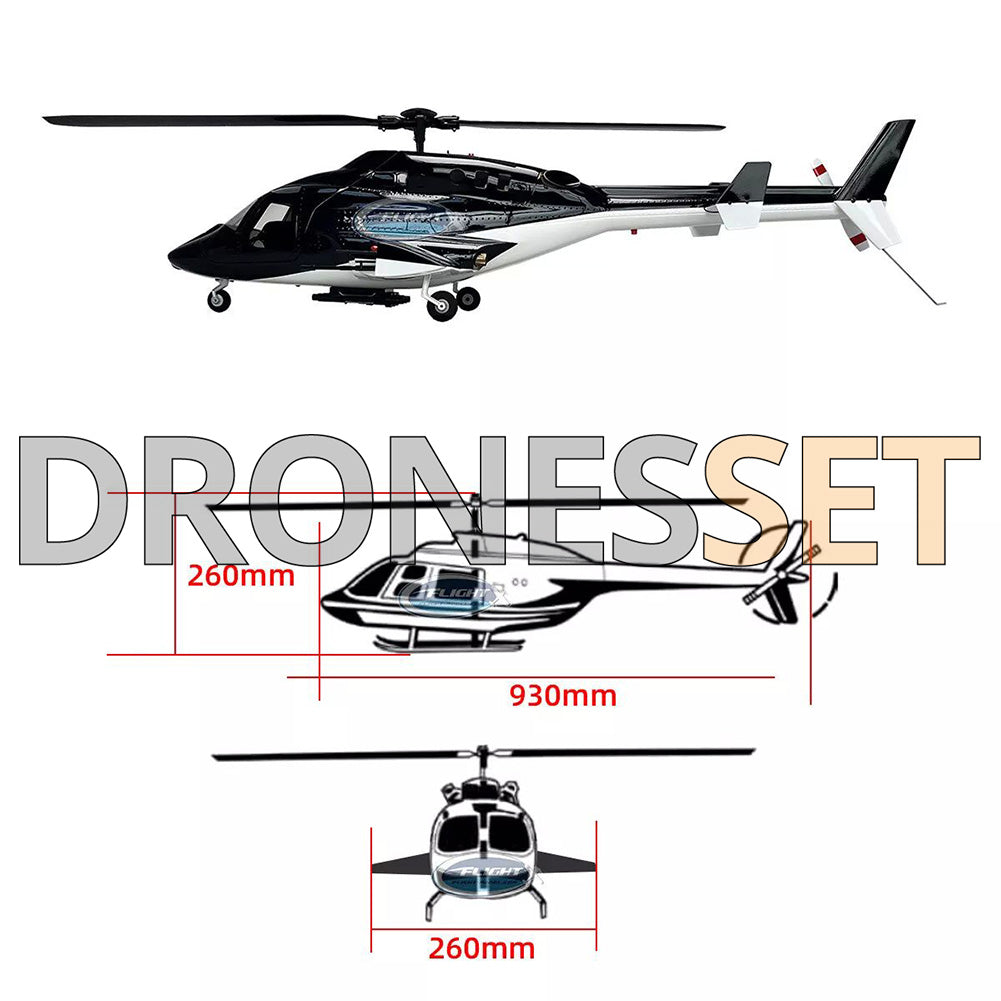ROBAN Airwolf Helicopter 470L Class GPS Mode X2 Flight Control System LED Lighting System RC Helicopter