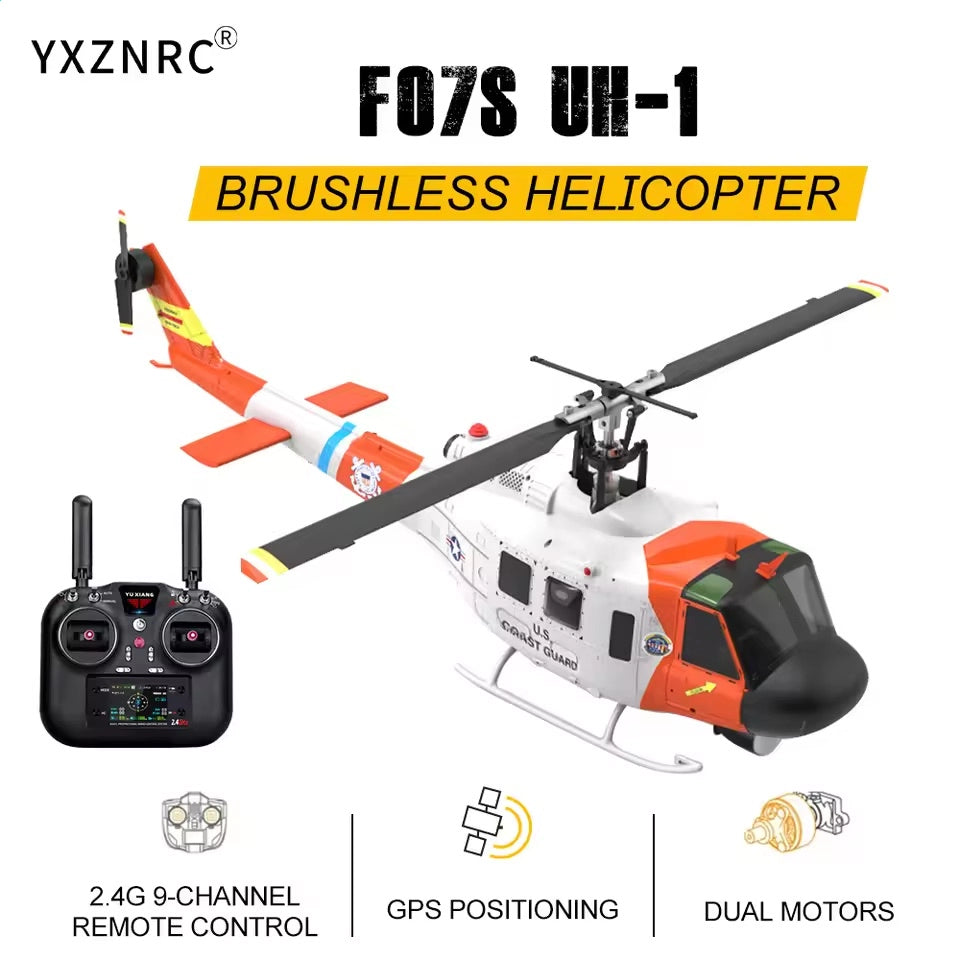 YUXIANG F07S Huey UH-1D RC Helicopter Coast Guard Scale GPS Intelligent Control System