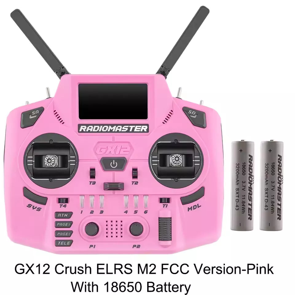 Radiomaster GX12 Crush 1000HZ 3D Digital CNC Hall Gimbal Dual Band Antenna Gemini XROSSBAND EXpressLRS Dopamine Radio Controller