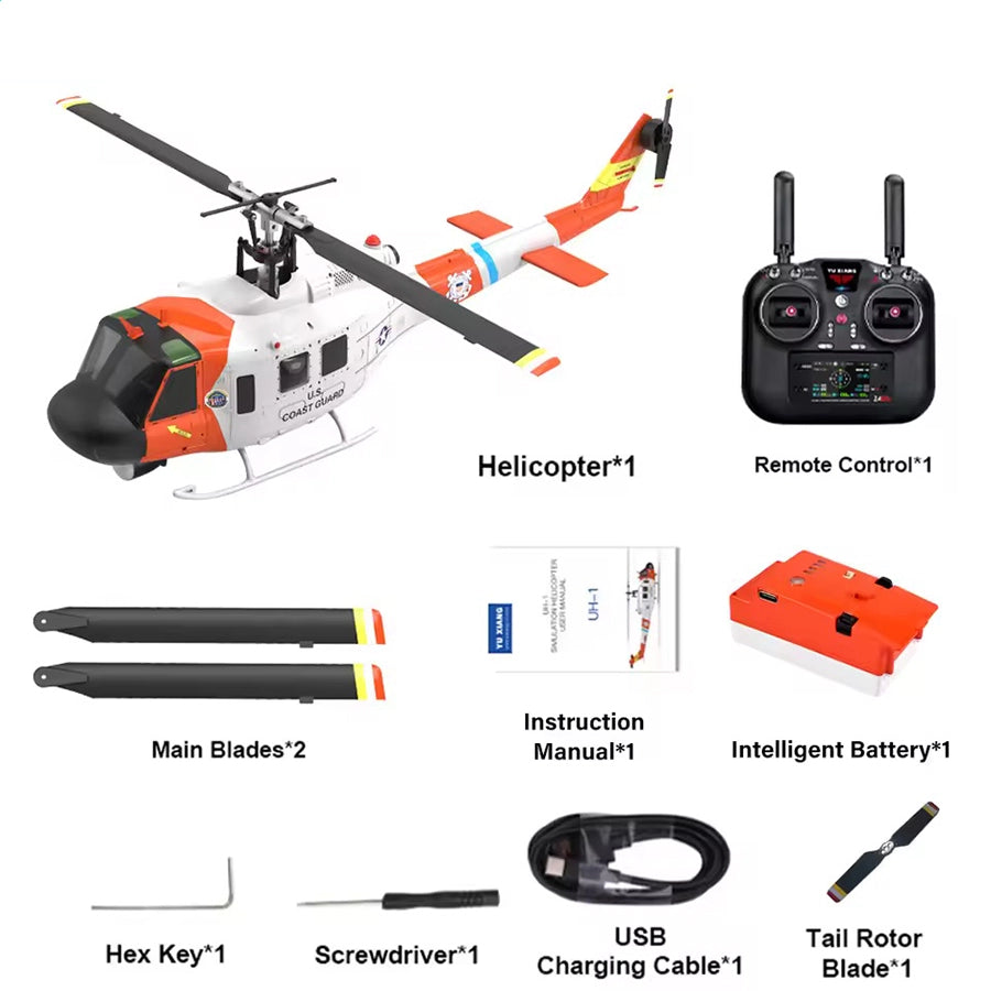YUXIANG F07H Huey UH-1D NAVY Rescue Scale RC Helicopter GPS Optical Flow Positioning Intelligent Altitude Hold Helicopter
