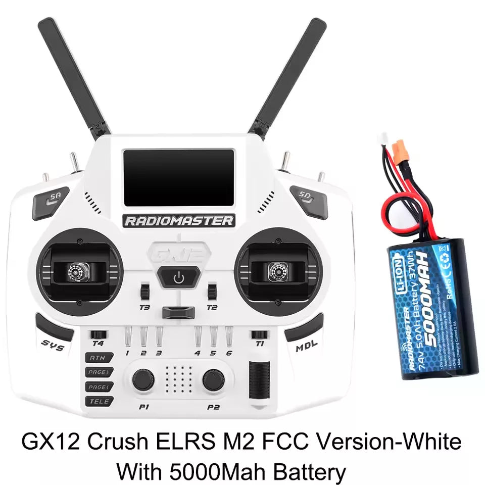 Radiomaster GX12 Crush 1000HZ 3D Digital CNC Hall Gimbal Dual Band Antenna Gemini XROSSBAND EXpressLRS Dopamine Radio Controller