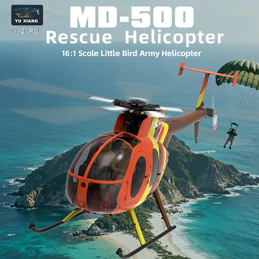 YUXIANG F118S MH-6 Little Bird 250-Class 1/16 Scale FPV 5-Blade Flybarless GPS RTF RC Military Helicopter