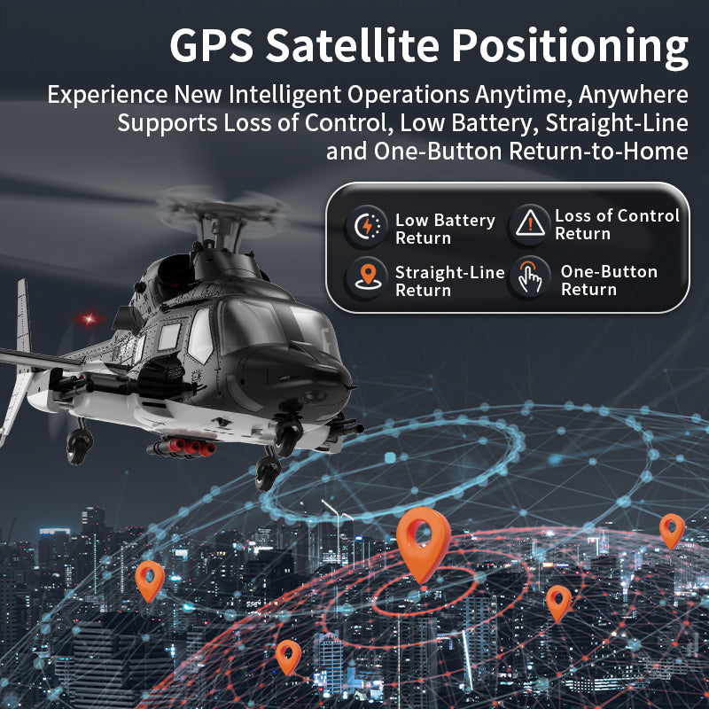 YUXIANG F02S Airwolf RC Helicopter 9CH 6G GPS Optical Flow Localization Altitude Hold Dual Brushless 1:34 Flybarless Helicopter