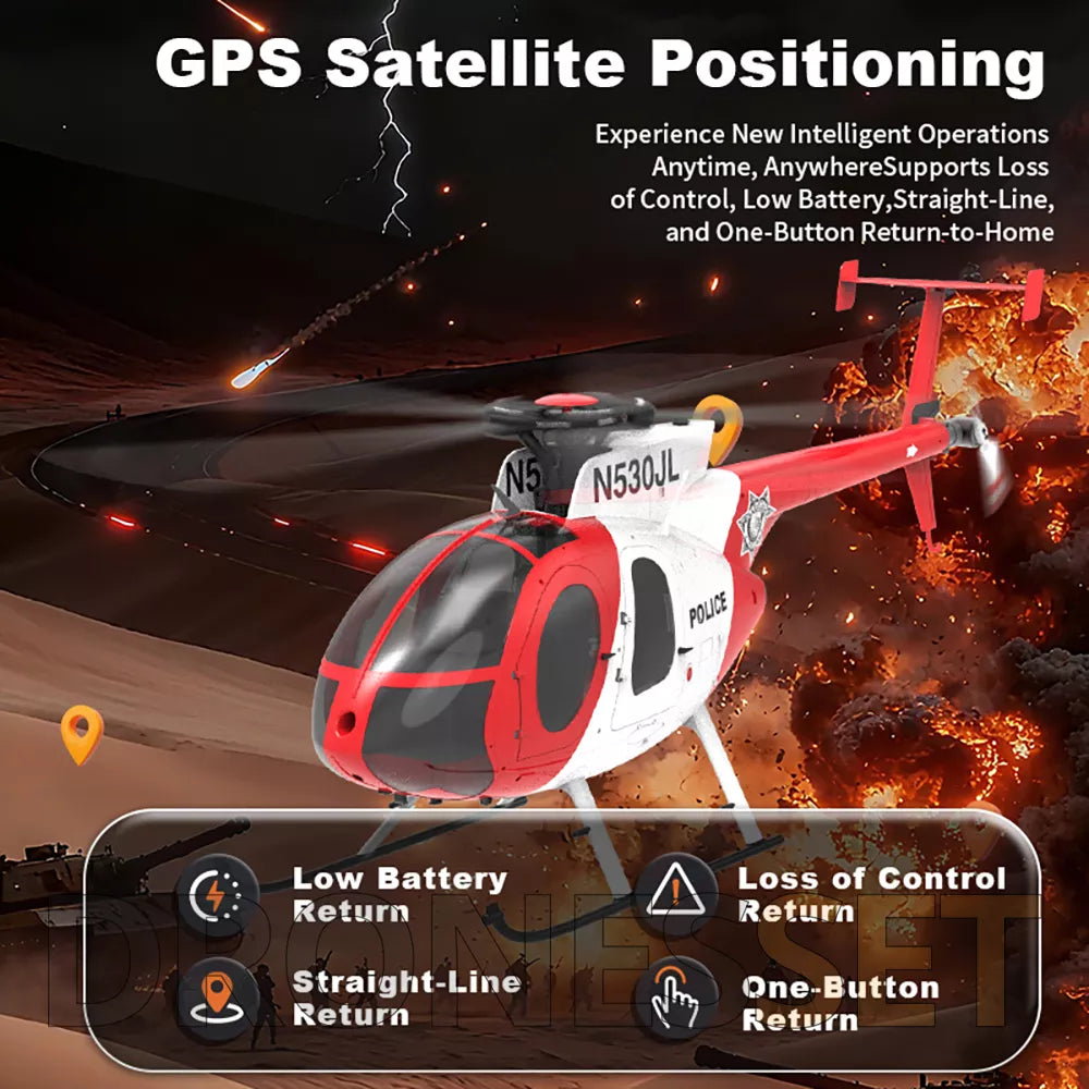YUXIANG F119S MD-500 Bird Helicopter GPS Altitude Hold Optical Flow Positioning Radar Brushless 3D Stunt RC Helicopter