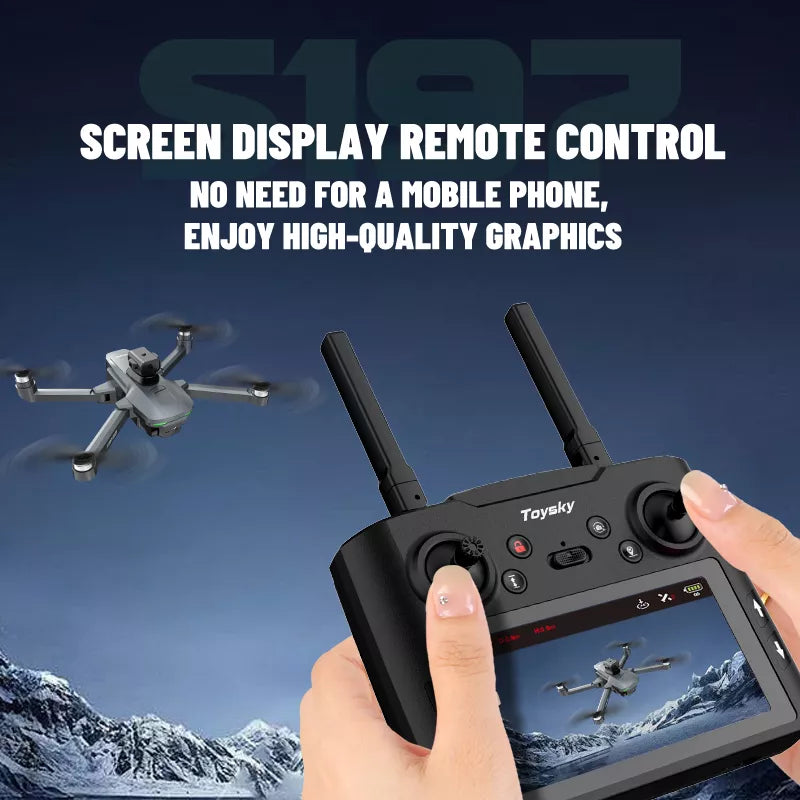 ToySky S197 Drone HD Camera Intelligent Obstacle Avoidance 5G GPS Quadcopter with Screen Remote Control