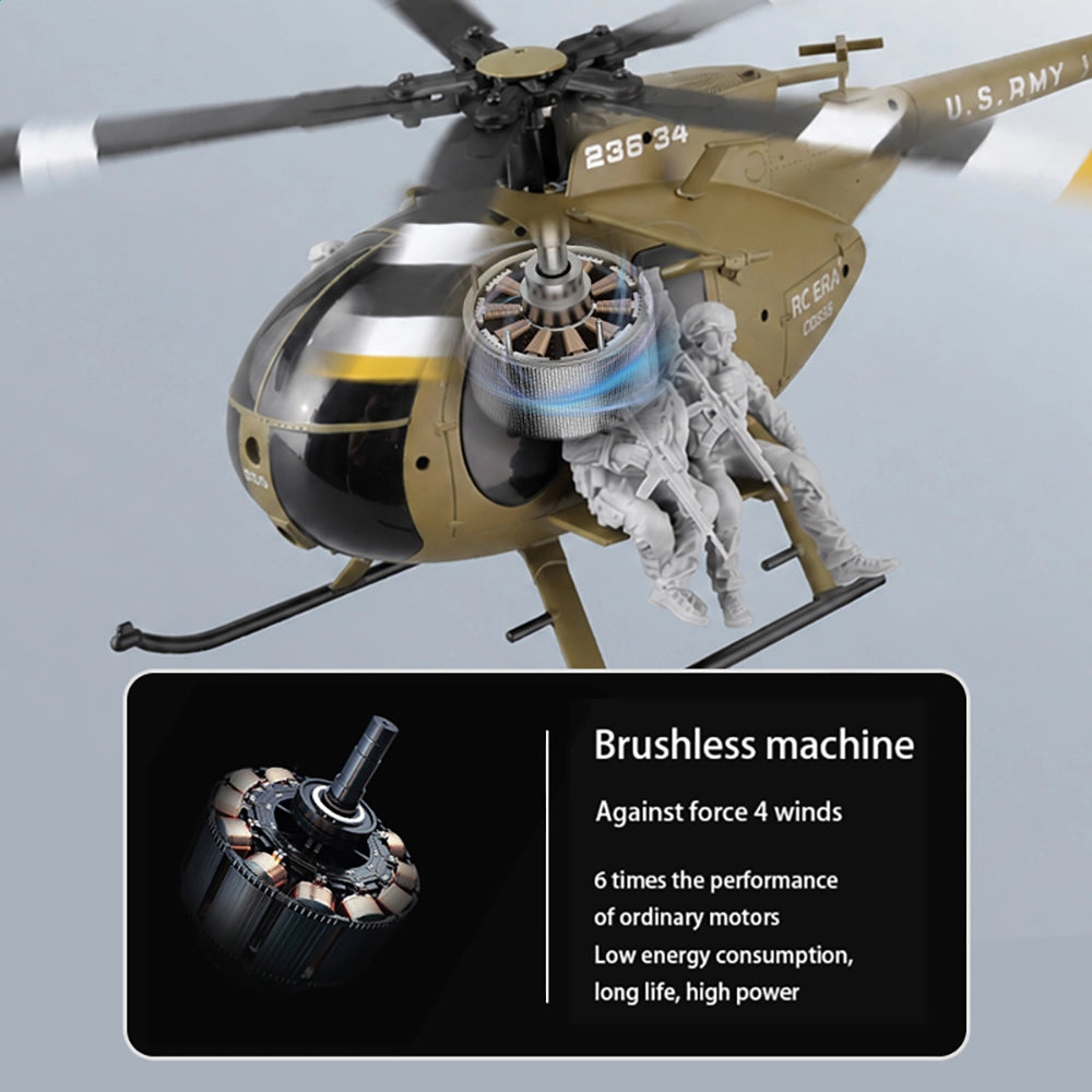 RCERA C189S MD500 Bird RC Helicopter 1:28 Dual Brushless Pneumatic High Optical Flow Positioning Helicopter
