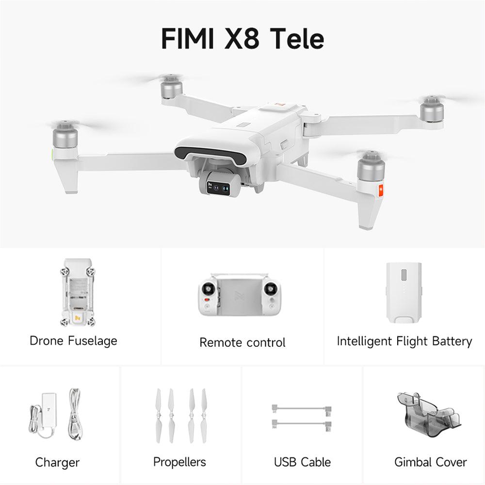 FIMI X8 TELE 3-Axis Gimbal 4K Drone HDR 48MP 30x Camera GPS 10KM Professional aerial photography Quadcopter