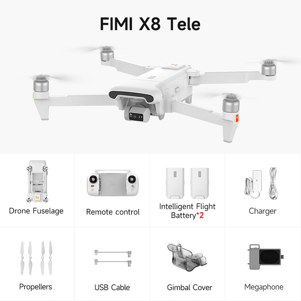 FIMI X8 TELE 4K Drone 3 Axis Gimbal 10KM Professional Quadcopter Dronesset