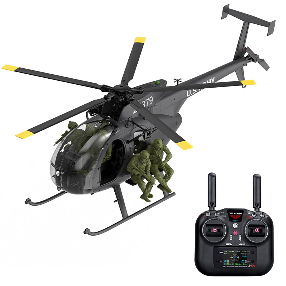 YUXIANG F118S MH-6 Little Bird 250-Class 1/16 Scale FPV 5-Blade Flybarless GPS RTF RC Military Helicopter