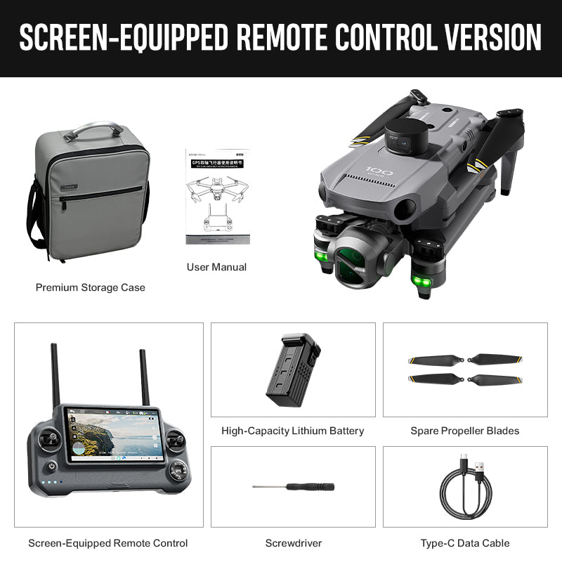 SMRC WING100 Upgraded version 8K Drone 3-Axis Gimbal Obstacle Avoidance 5G GPS Quadcopter Optional Screen Remote Control