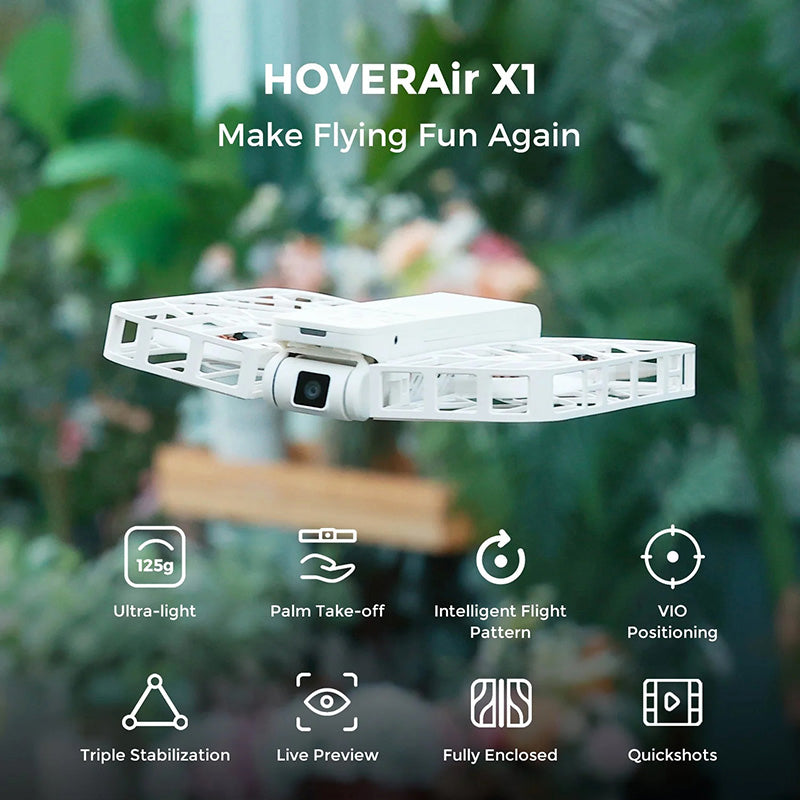 HOVERAIR X1 Hover Camera X1 Revolutionary Flying Camera 125g Ultra-Light Foldable Portable Unlock Advanced Shots Drone