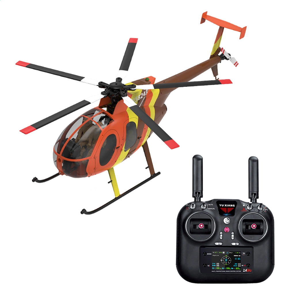 YUXIANG F118S MH-6 Little Bird 250-Class 1/16 Scale FPV 5-Blade Flybarless GPS RTF RC Military Helicopter