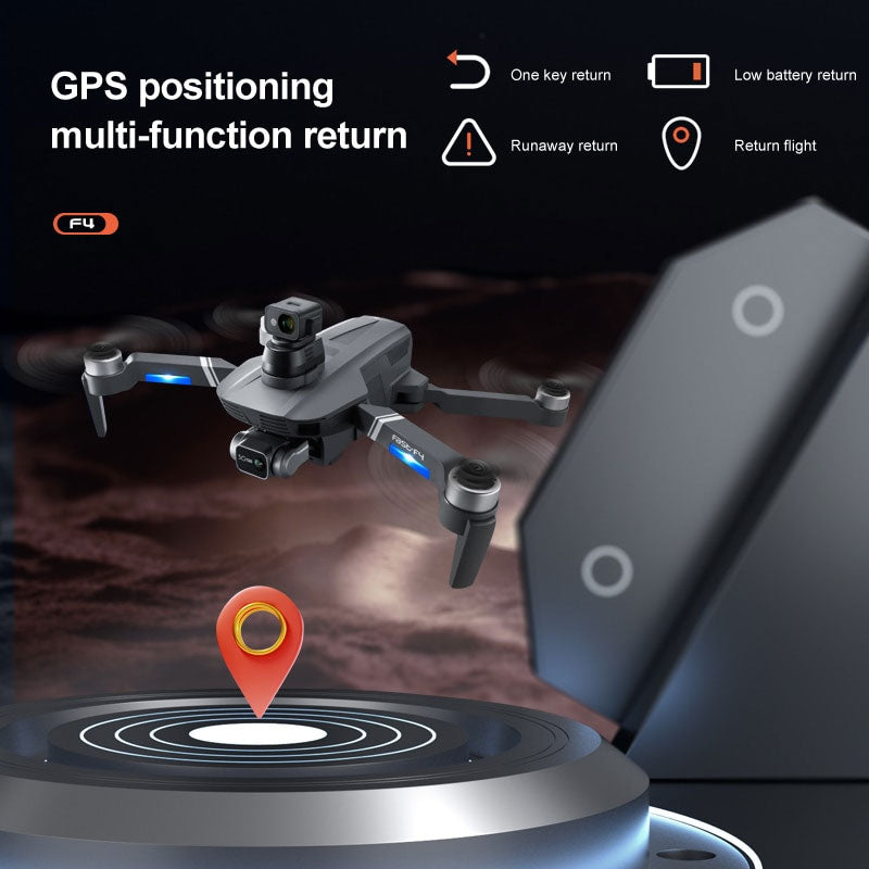 4K Drone 3-Axis Gimbal 360° Obstacle Avoidance F4S Professional Dual HD EIS Camera GPS 5G Wifi Brushless Quadcopter