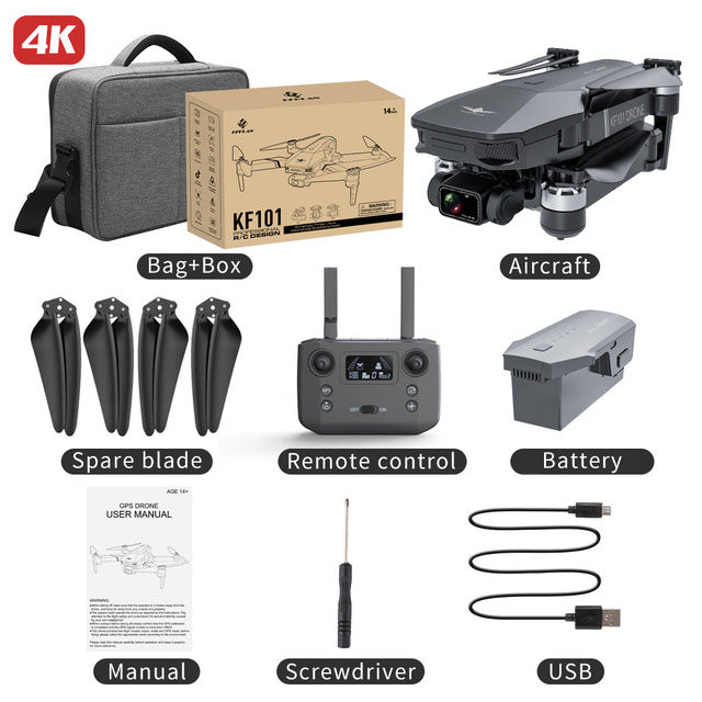 RC Drone KF101 3-Axis EIS Gimbal 1.2KM GPS 5G WiFi 4K HD ESC Camera Brushless Foldable Quadcopter