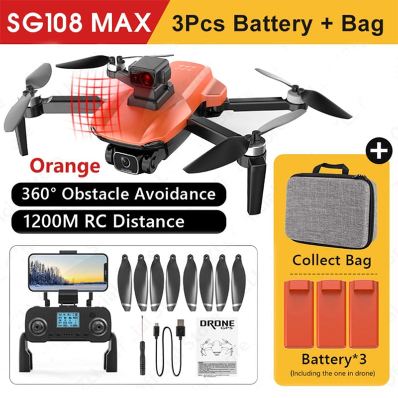 4K Drone ZLL SG108 MAX 360° Obstacle Avoidance GPS 5G WIFI Brushless Foldable Quadcopter