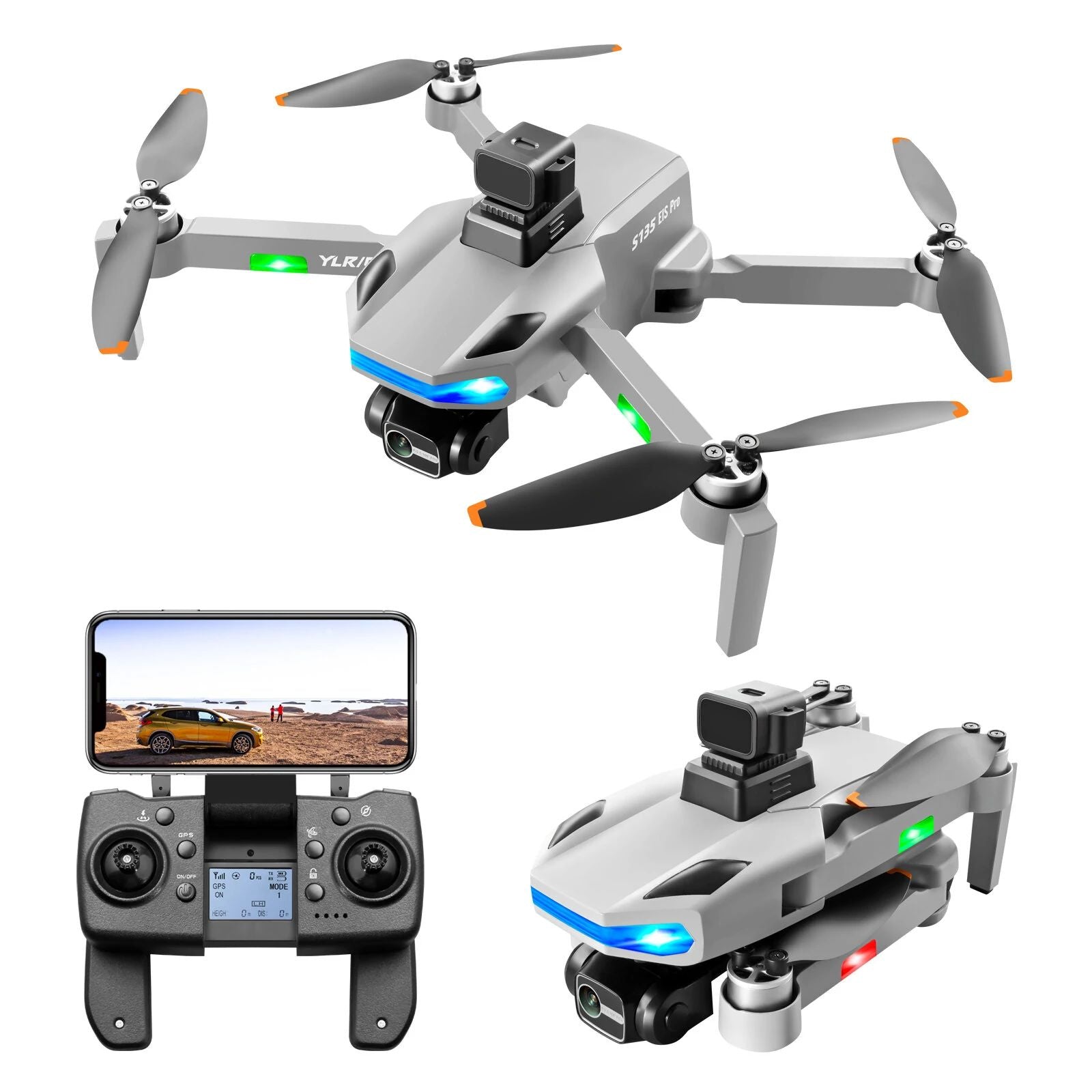 RC Drone S135 Pro 3-Axis Gimbal 360° Obstacle Avoidance Brushless Foldable GPS 5G WiFi 4K HD ESC Dual Camera Quadcopter