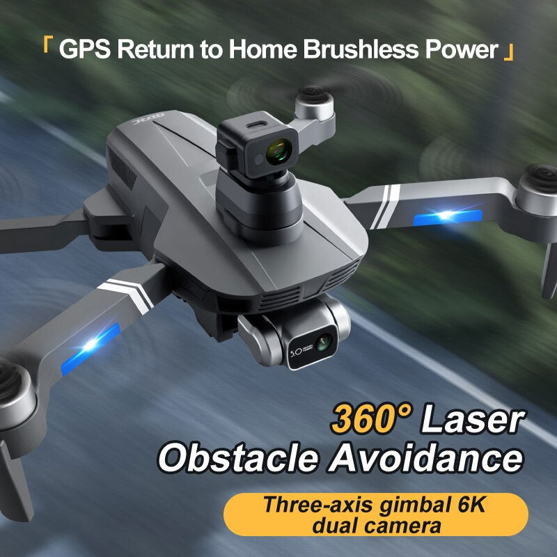 4K Drone 3-Axis Gimbal 360° Obstacle Avoidance F4S Professional Dual HD EIS Camera GPS 5G Wifi Brushless Quadcopter