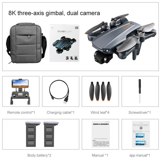 RC Drone RG106 PRO 3-Axis Mechanical Gimbal Obstacle Avoidance 5G WIFI 1KM FPV GPS 8K ESC Camera Brushless Quadcopter