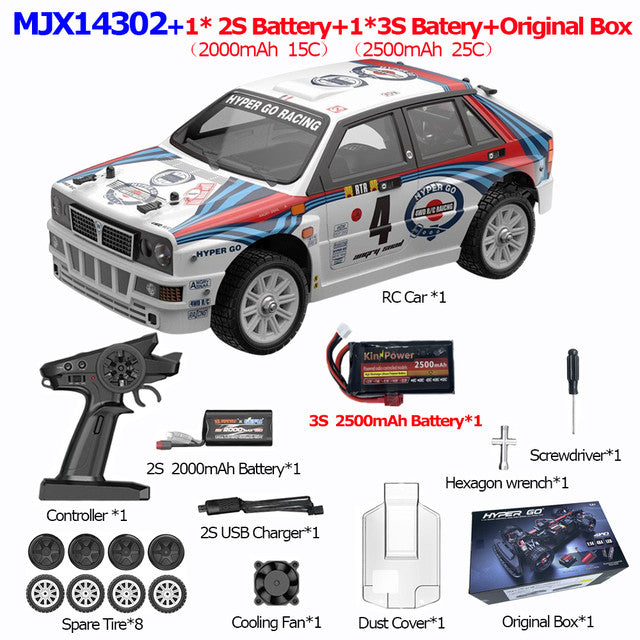 MJX 14301 14302 HYPER GO RC Car 1/14 4WD Brushless Drift Rally Car 2.4G Buggy Metal Chassis Hydraulic Shock Absorber RC Toys