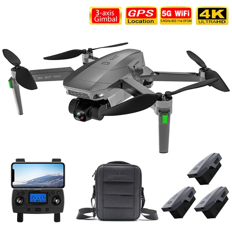 4K Drone ZLL SG907 MAX 5G WIFI FPV GPS HD Camera 3-Axis Gimbal Brushless Foldable Professional RC Quadcopter