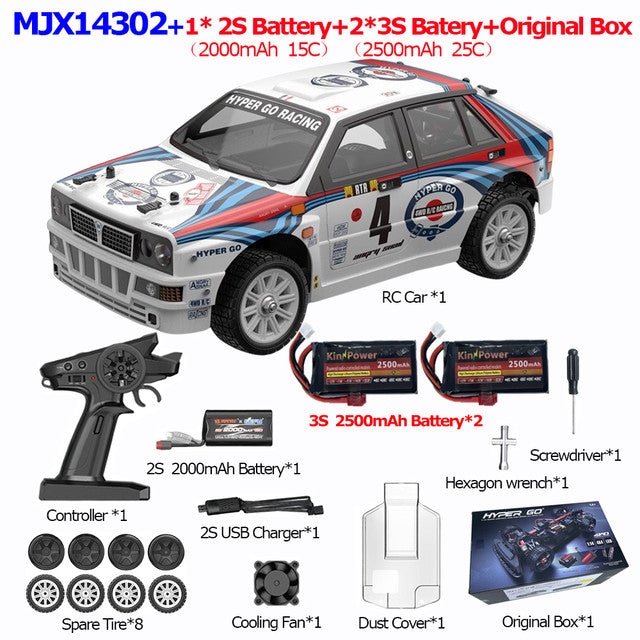 MJX 14301 14302 HYPER GO RC Car 1/14 4WD Brushless Drift Rally Car 2.4G Buggy Metal Chassis Hydraulic Shock Absorber RC Toys